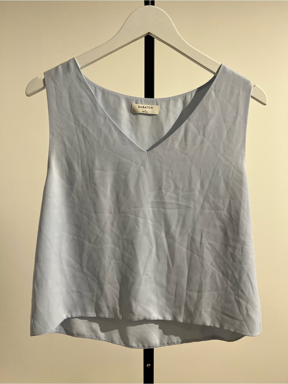 Babaton Pale Blue V-Neck Sleeveless Camisole